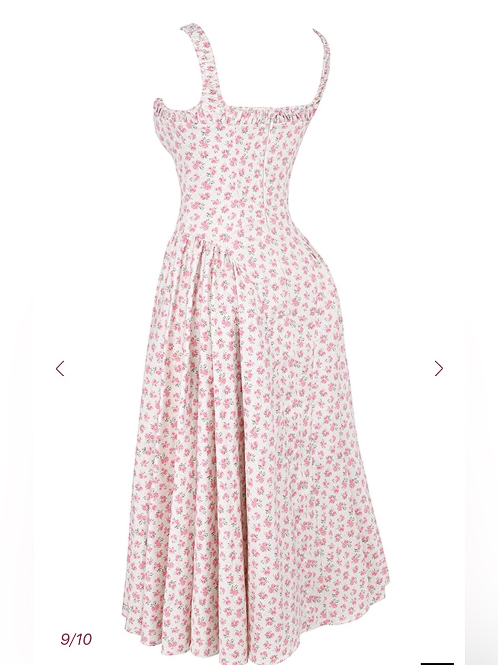 NWT HOUSE OF CB DOROTHY - White Rosebud Print Cotton Midi Sundress Size XS - Picture 8 of 13